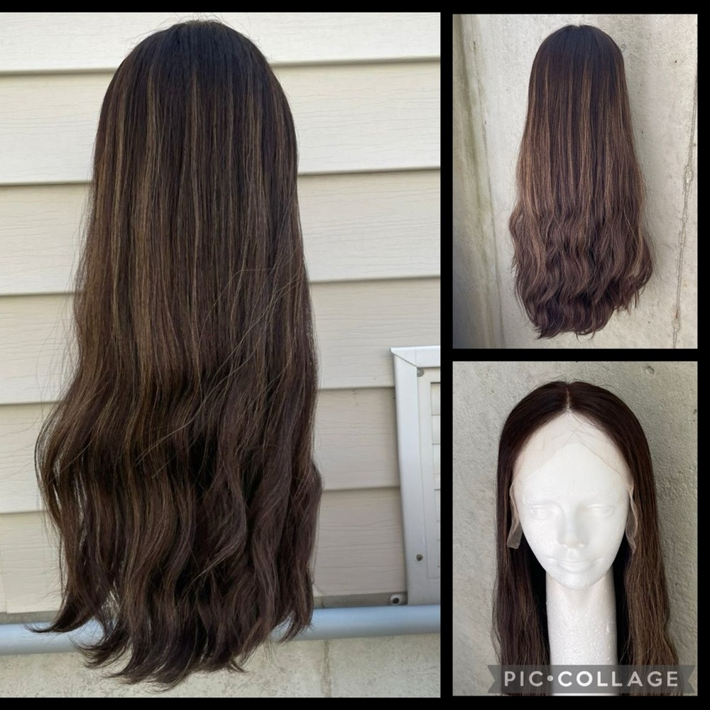 *SOLD*
BRAND NEW CUSTOM Gorgeous Soft Human Hair Lace Top Wig